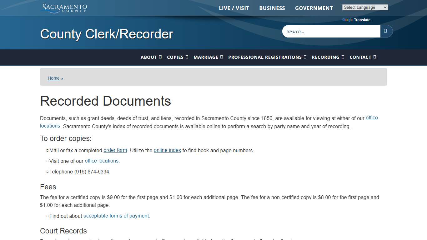 ​Recorded Documents